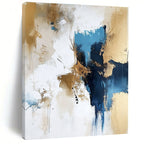 Blue and Gold Abstract Painting for Sophisticated Corporate Lounges GAB0947