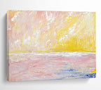 Soft Sunset Seascape Abstract Painting with Gentle, Romantic Hues ABS523