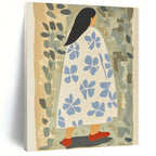 Floral Cloaked Woman in Nature - Whimsical Figurative Abstract Art GAB0419