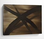 Bronze - Toned Abstract Cross Abstract Painting ABS583