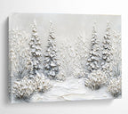 Textured Snow Forest Abstract Painting for Contemporary Art Galleries YHT422