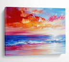 Colorful Sunset Beach Abstract Painting ABS234