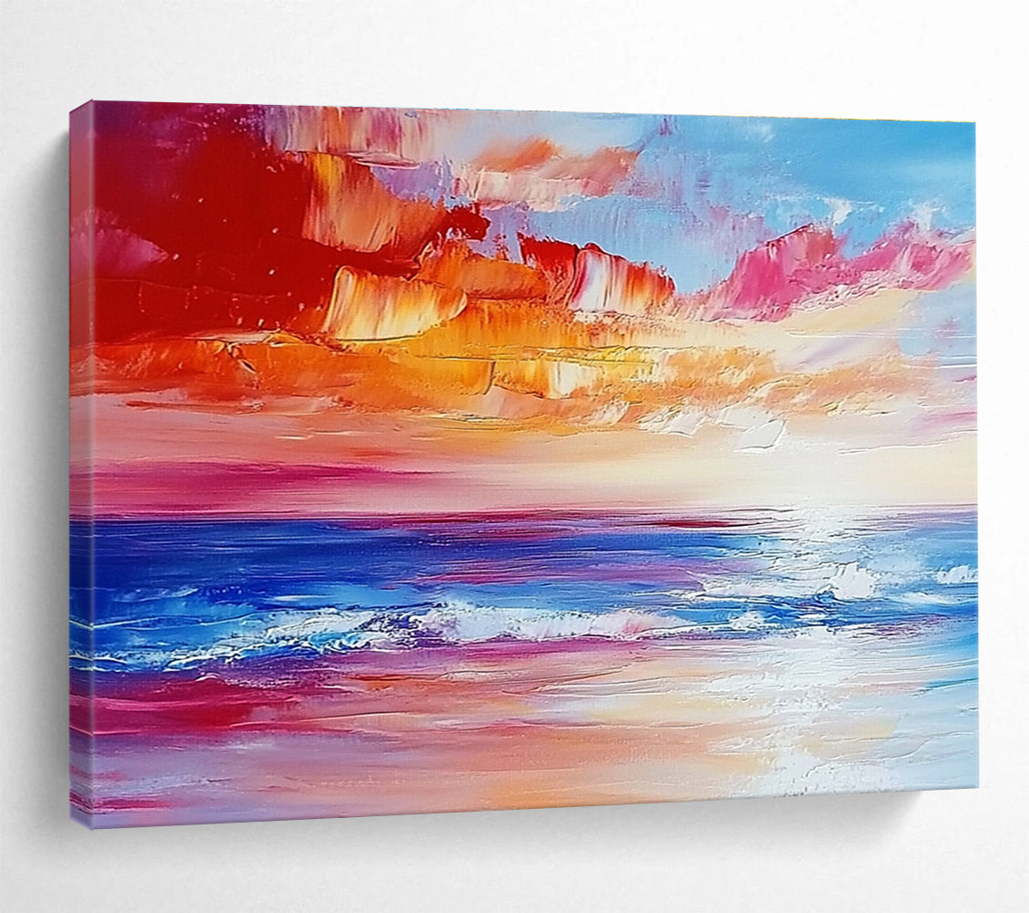 Colorful Sunset Beach Abstract Painting ABS234