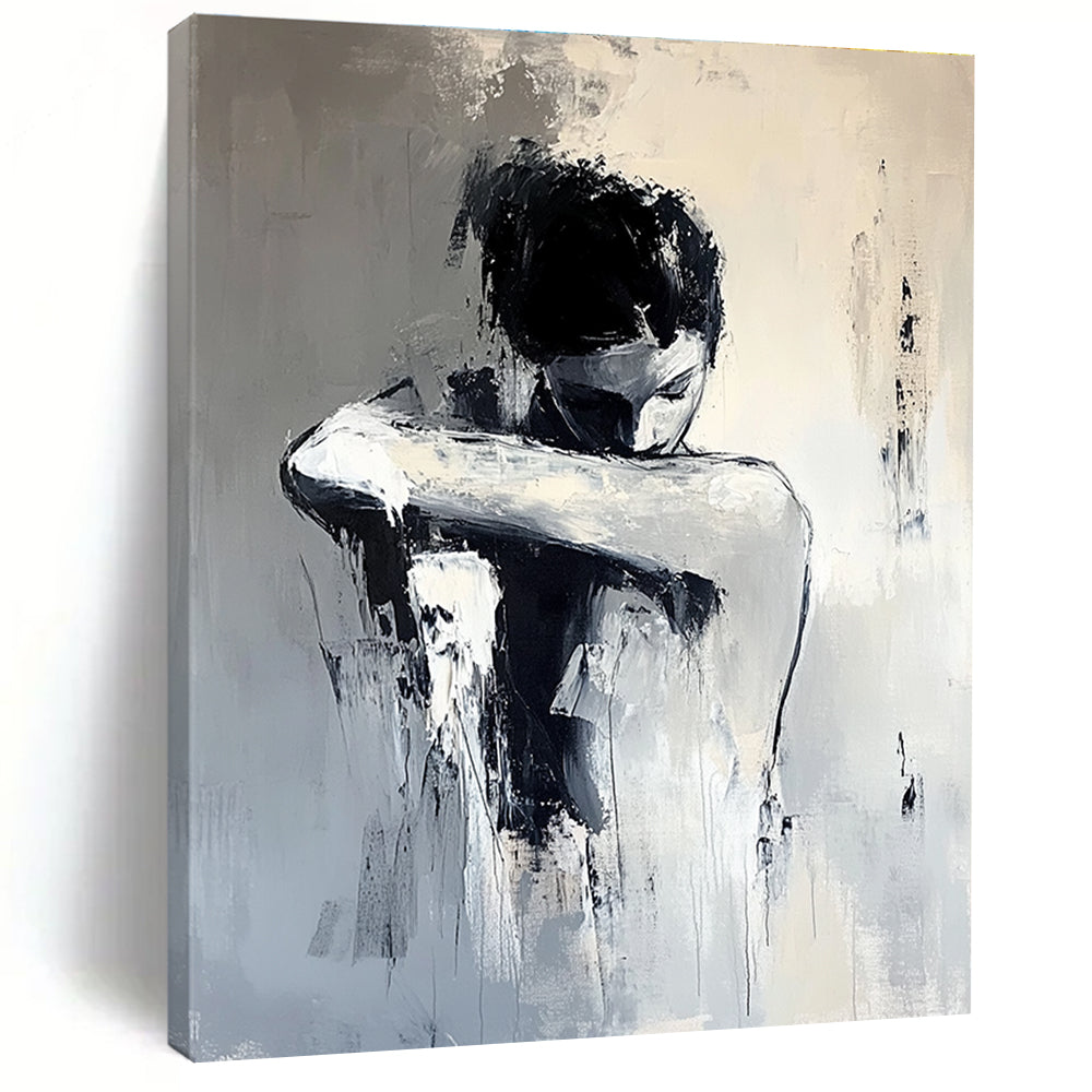 Contemplative Figure - Expressive Abstract Painting GAB0578
