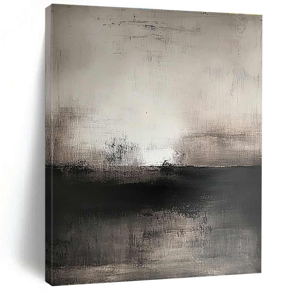 Gray Abstract Horizon - Subtle Landscape Abstract Art GAB0518