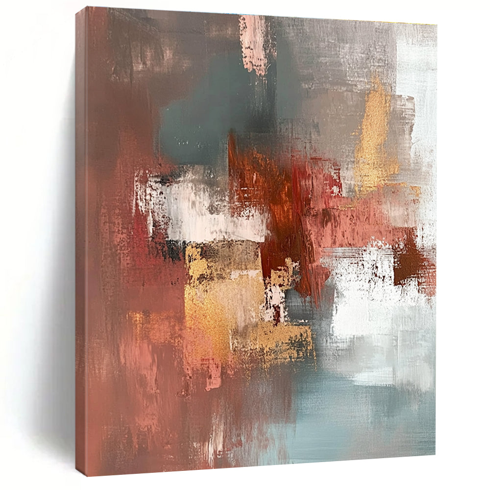 Earth - Toned Abstract Painting with Warm Vibrancy WINK806