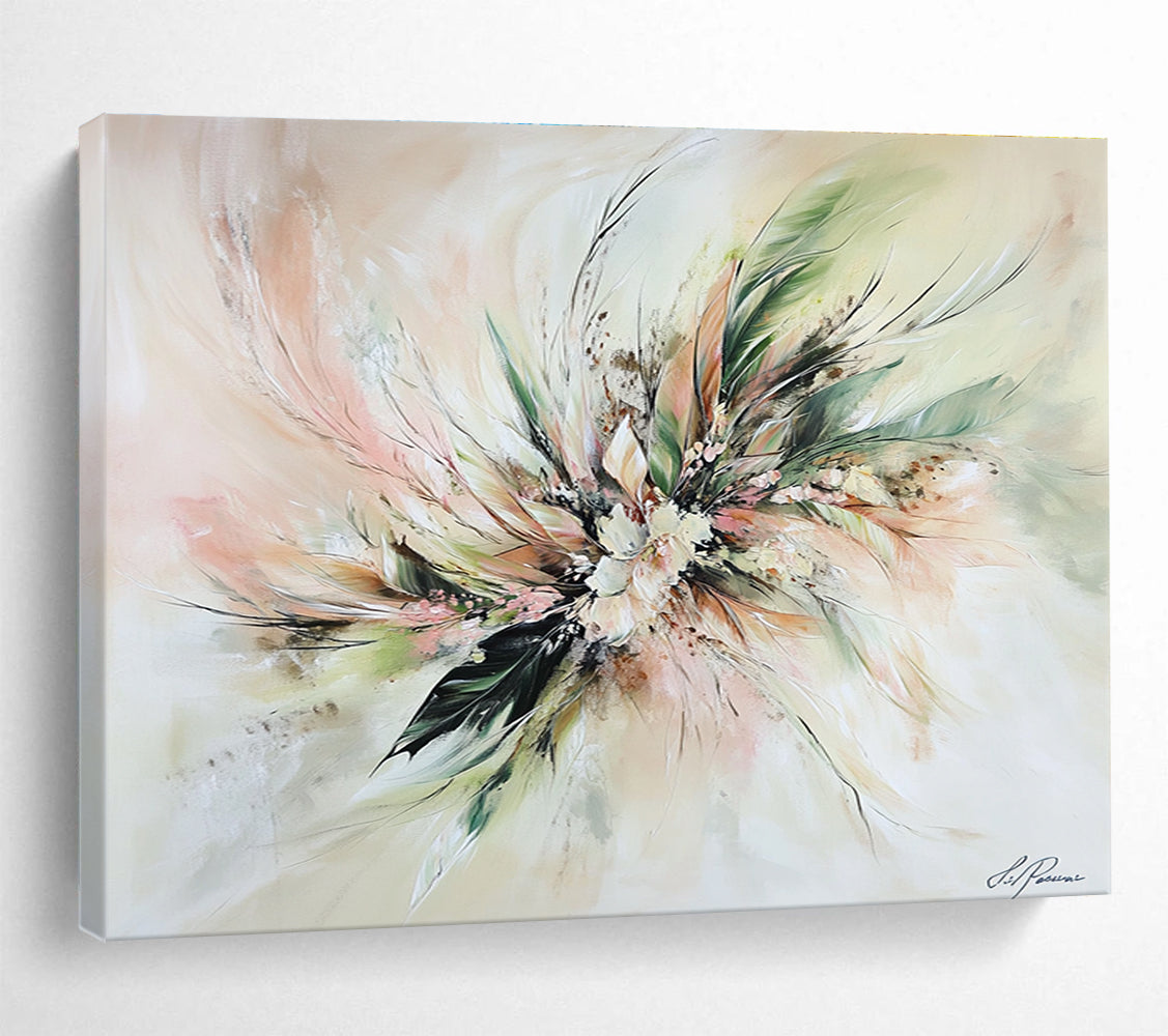 Delicate Floral Bouquet Art Capturing Romantic Essence with Gentle Brushstrokes Abstract Painting ABS146