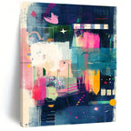 Colorful Abstract Collage Painting with Vibrant Elements GAB0100