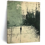 Solitary Figure in Urban Abstract Painting for Thought - Provoking Study Rooms GAB0800