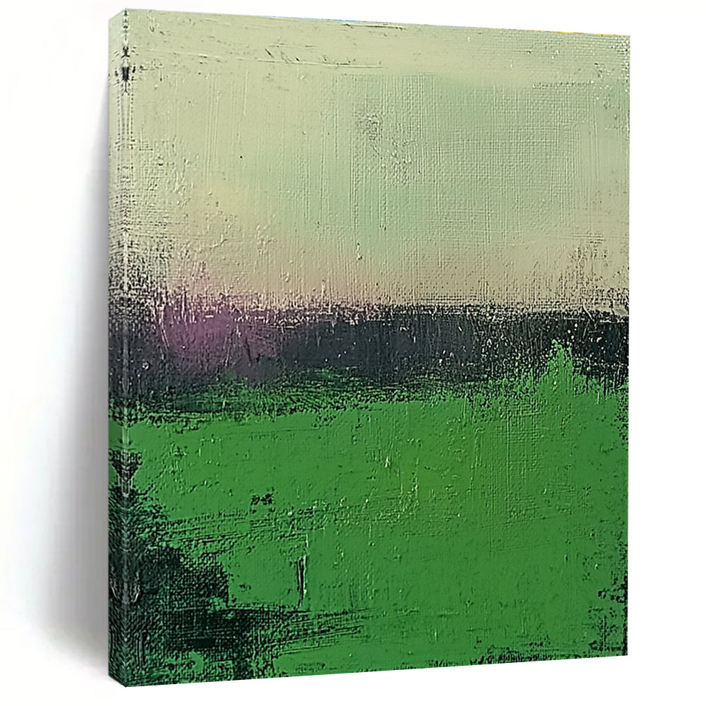 Green and Purple Gradient Abstract Painting with Subtle Tranquility WINK109