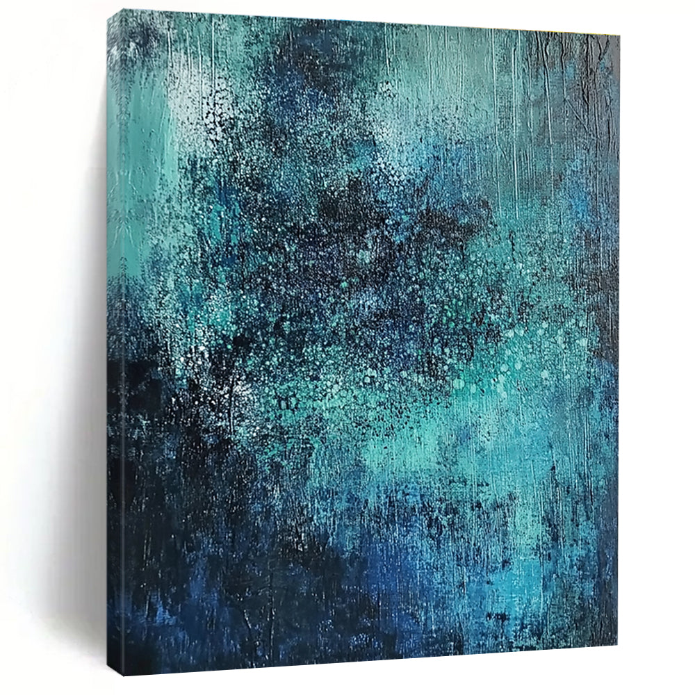 Blue Green Gradient Abstract Painting for Spa Retreats GAB0761