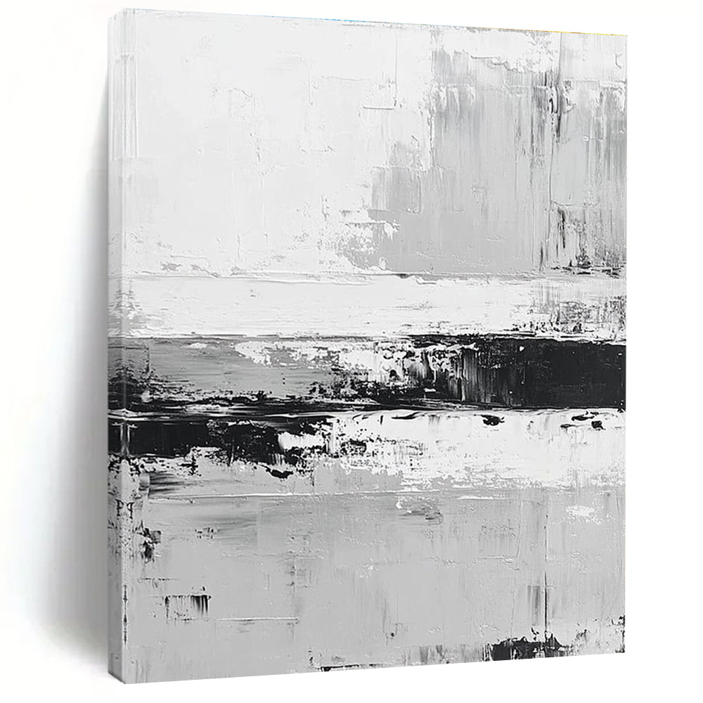 Monochrome Abstract Stripes Painting with Subtle Drama WINK361