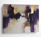 Purple and Gold Abstract Forms Painting with Opulent Hues ABS396