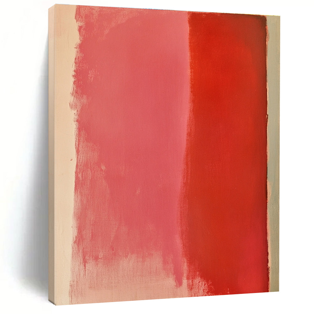Pink and Red Divide Abstract Painting with Warm Contrast WINK133