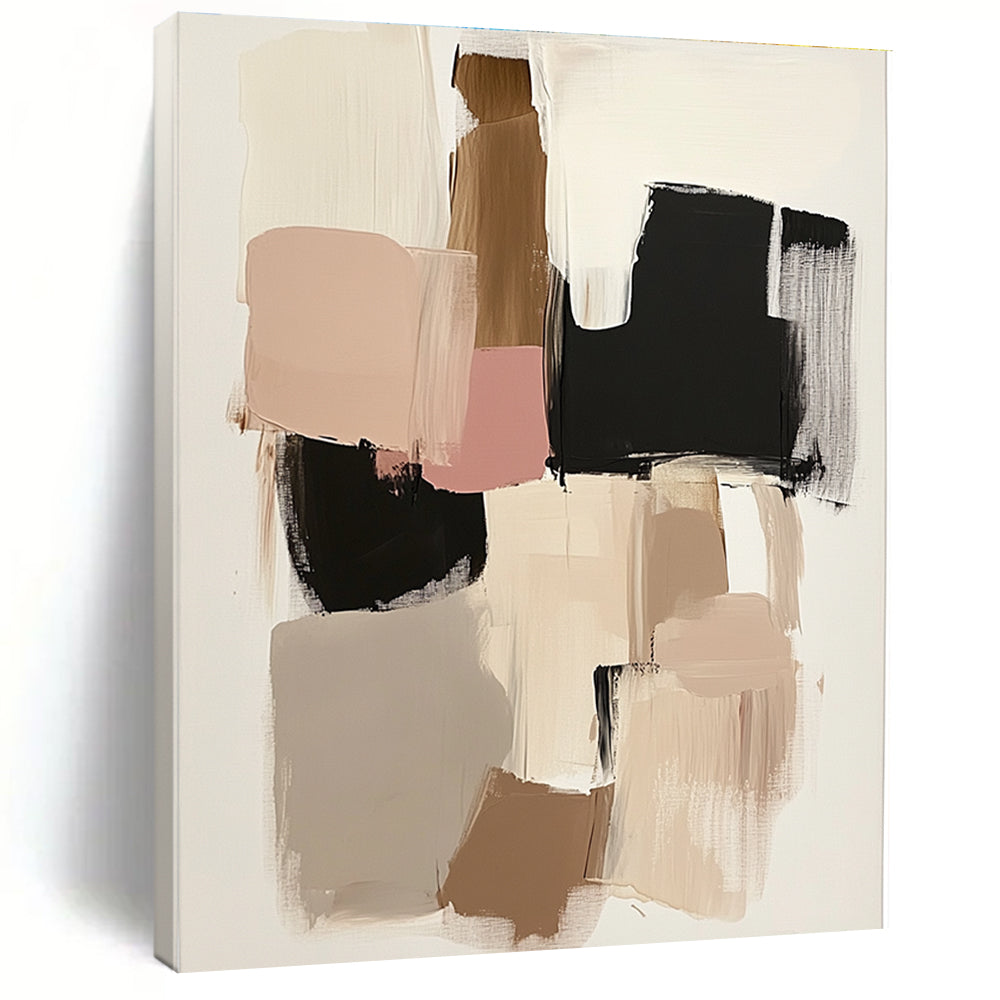 Neutral Color Blocks Abstract Painting with Subtle Harmony WINK480