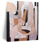 Modern Neutral - Toned Geometric Collage Painting for Contemporary Decor HENG252