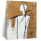 Minimalist Figure Abstract - Introspective Line Art Abstract Painting GAB0486