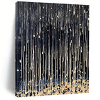 Dripping Black and White Dynamic Texture Abstract Painting GAB0276