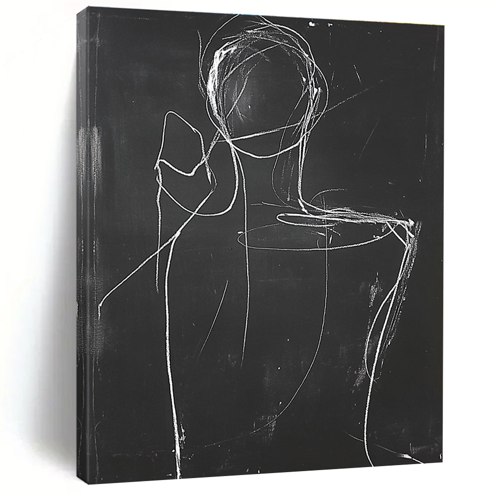 Minimalist Figure Sketch Painting with Expressive Lines GAB0109