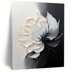Black and White Flower Abstract Painting for Monochrome - Themed Studies GAB0999