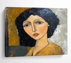 Stylized Portrait Abstract Painting for Artistic Home Libraries YHT248