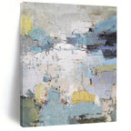 Colorful Abstract Cityscape Composition Abstract Painting for Urban - Inspired Cafes HENG352