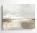 Minimalist Monochrome Lake Abstract Painting with a Hazy Atmosphere ABS225