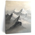 Monochrome Mountain Peaks - Serene Landscape Abstract Art GAB0411