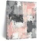 Gray and Pink Abstract Painting with Textured Layers WINK860