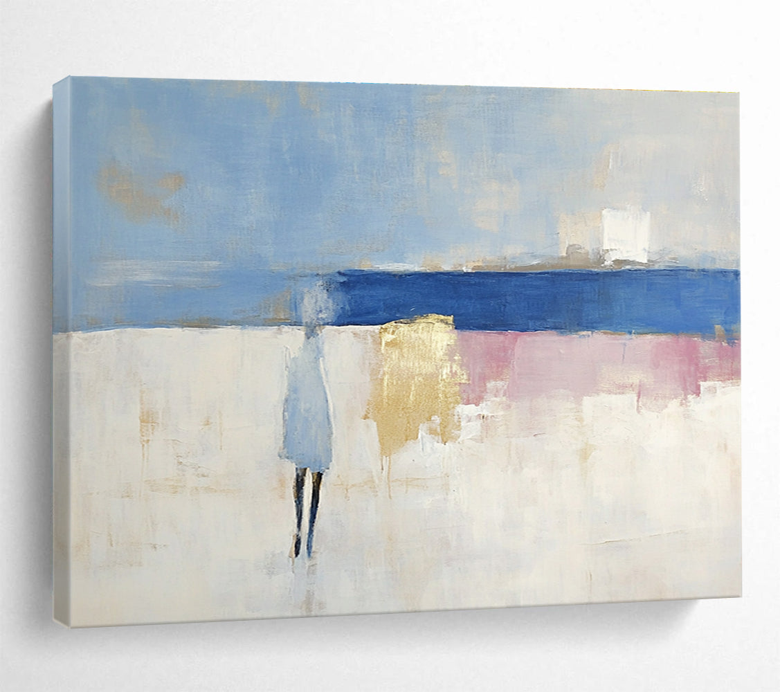 Coastal Figure Abstract with Gold Accent ABS186