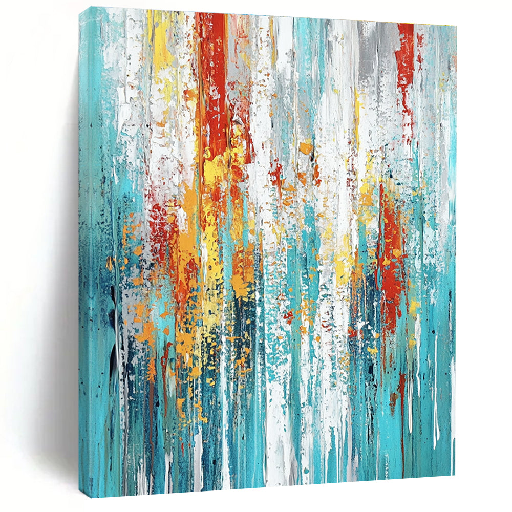 Colorful Dripping Stripes Abstract Painting for Vibrant Creative Hubs GAB0839