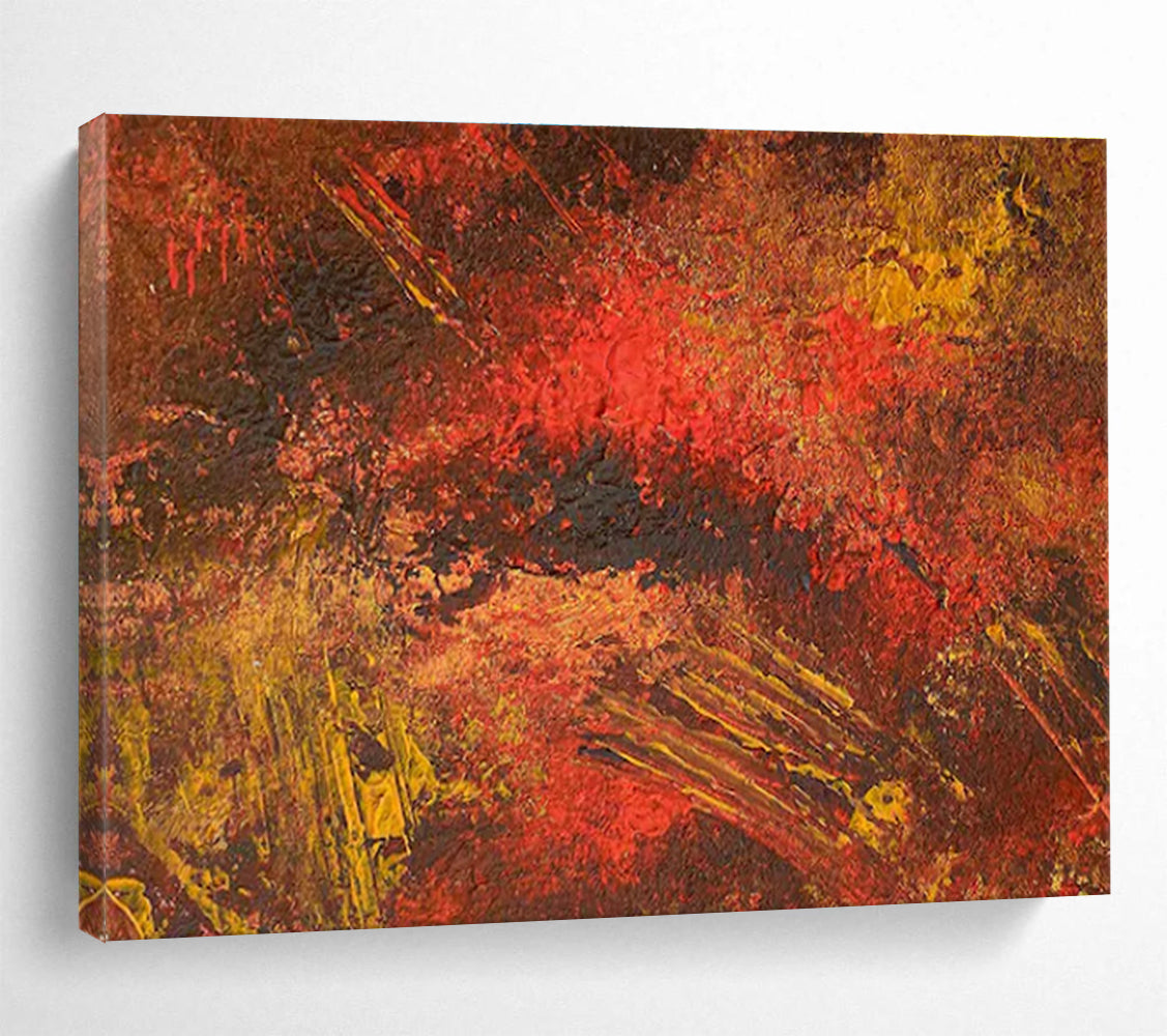 Warm Tones Abstract Textures Painting for Cozy Dining Areas YHT332