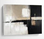 Gray - based Geometric Abstract with Contrasting Strokes Abstract Painting ABS388