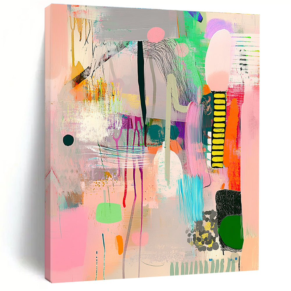 Colorful Abstract Collage Art of Energetic Expression GAB0175