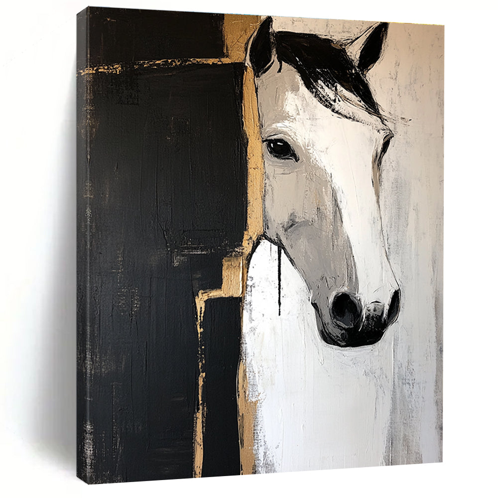 Horse Head Abstract - Stylized Equestrian Abstract Painting GAB0648