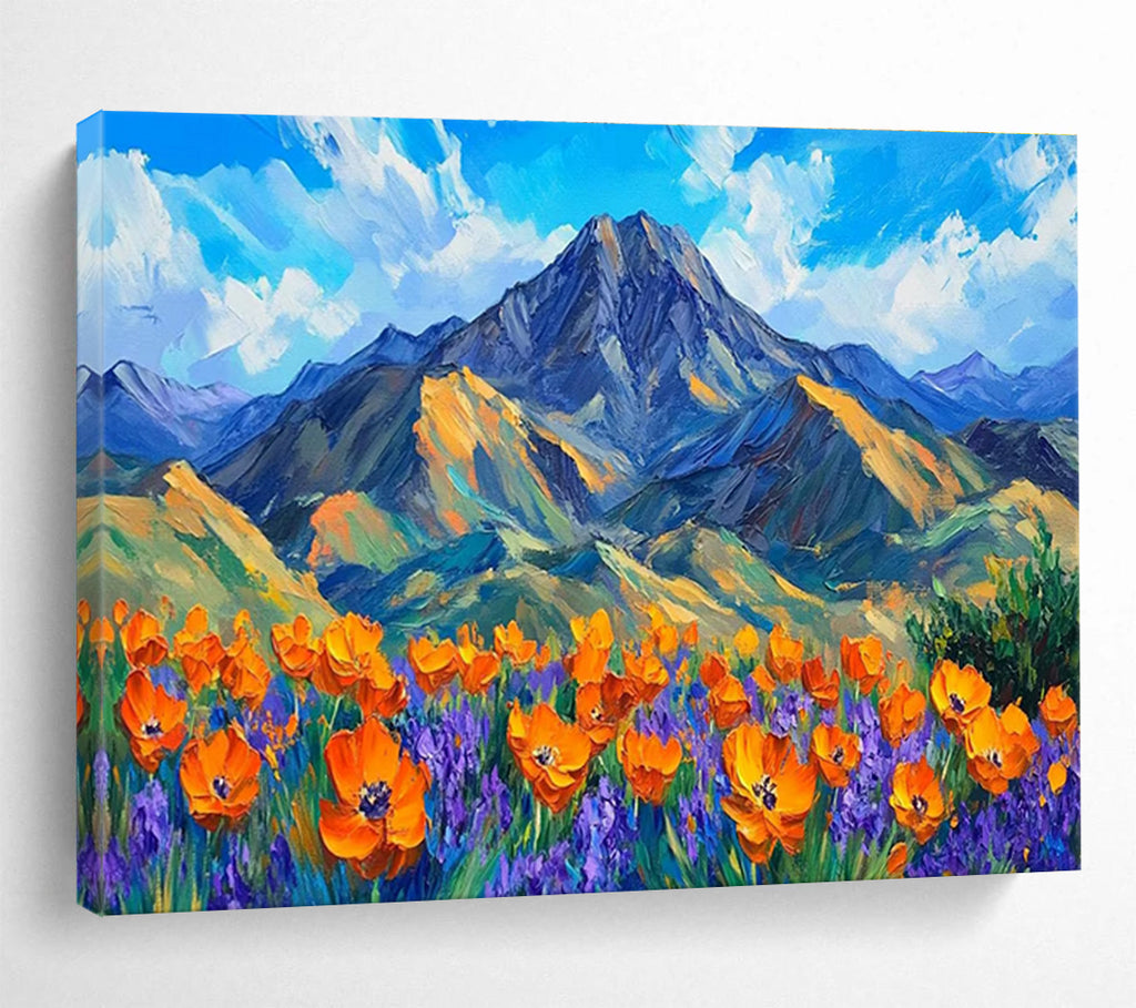 Mountain Poppy Abstract Painting for Outdoor - Enthusiast Bedrooms YHT419