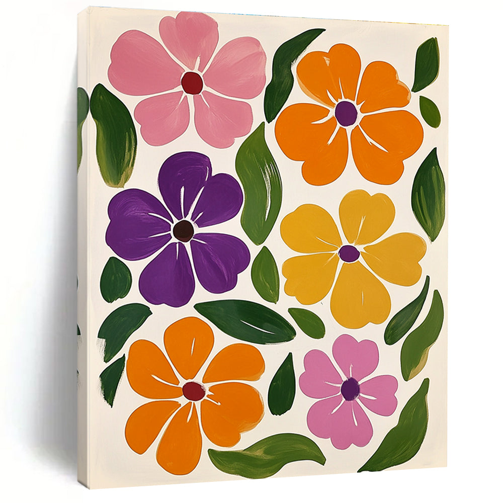 Colorful Flower Patterns Abstract Painting for Bohemian - Style Living Rooms GAB1352