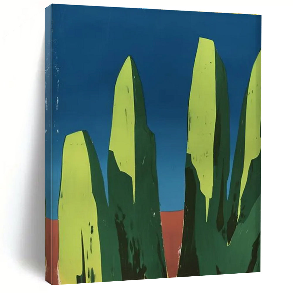 Minimalist Green Rocks Abstract Painting for Modern Minimalist Offices HENG093