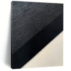 Black - Gray Textured Weave Abstract Painting with Industrial Chic WINK215