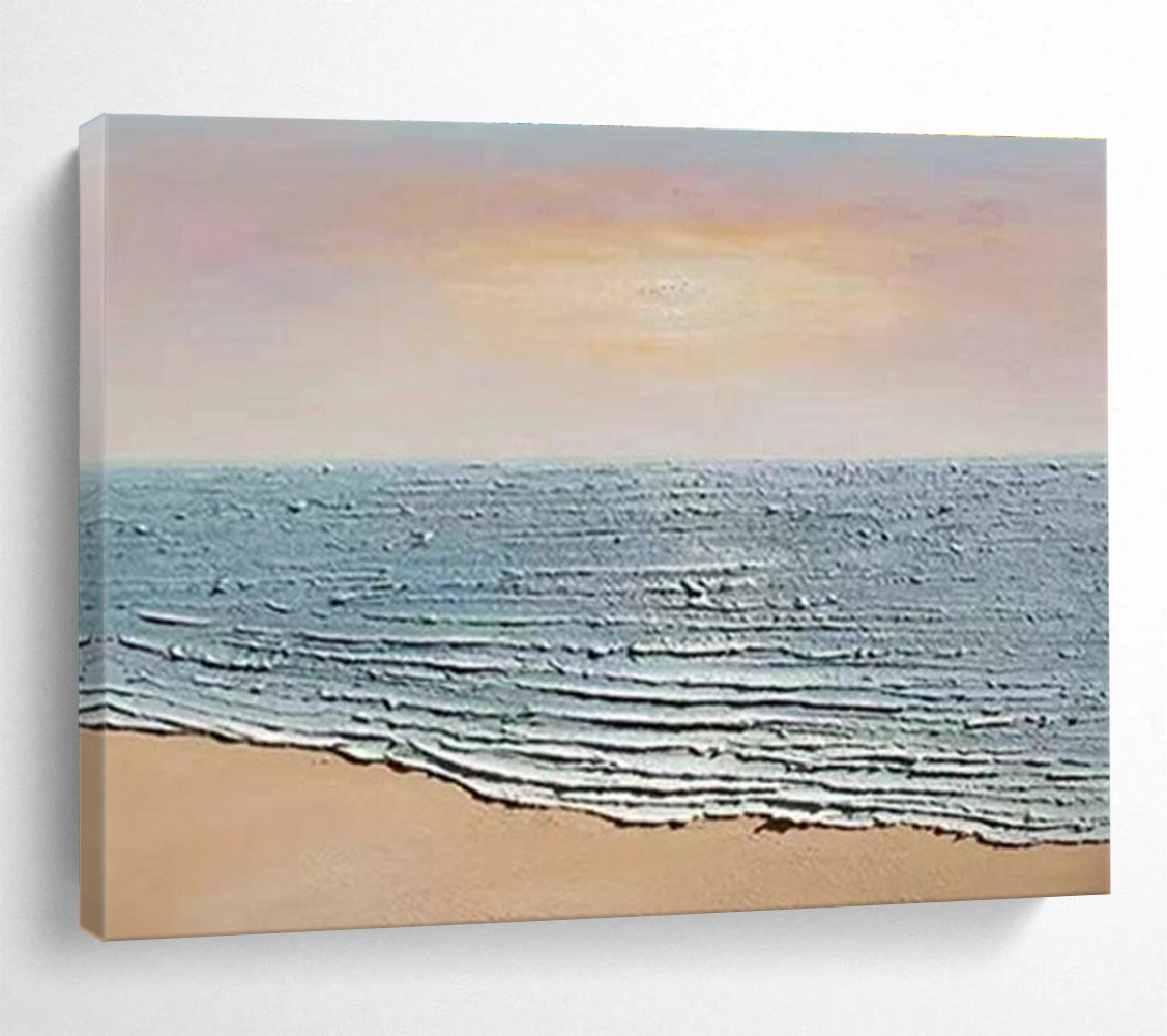Textured Seaside Abstract Painting for Beachfront Galleries YHT184