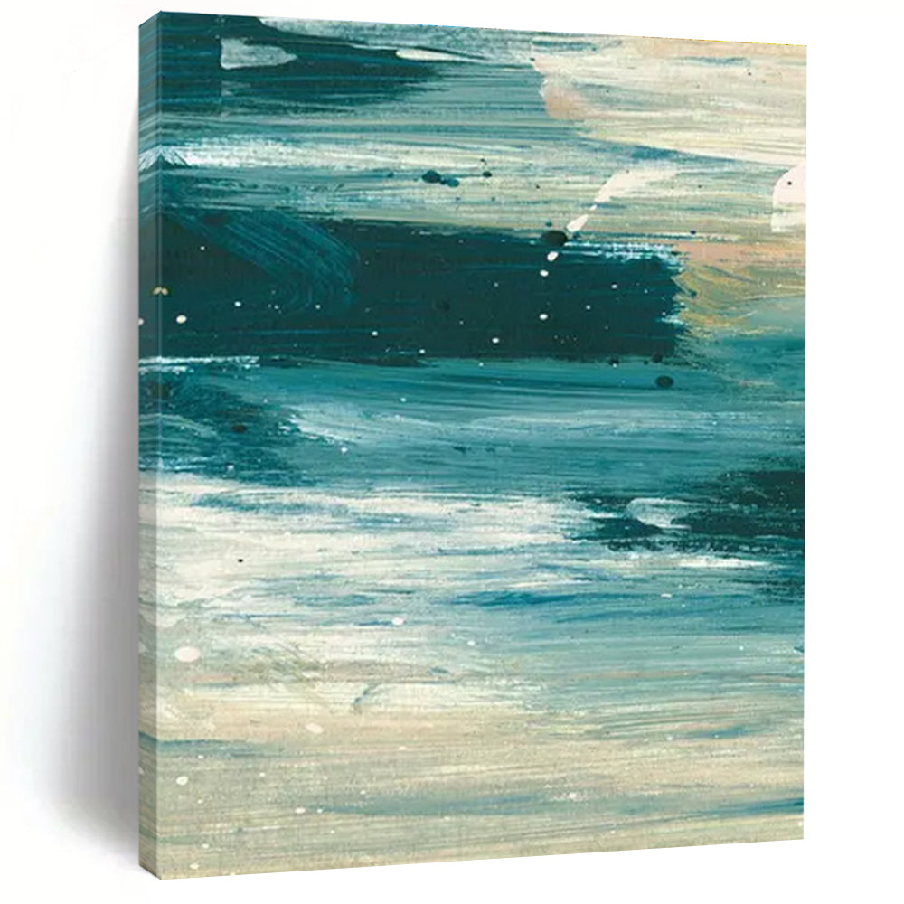 Dynamic Blue - White Abstract Painting for Modern Living Room Corners HENG177
