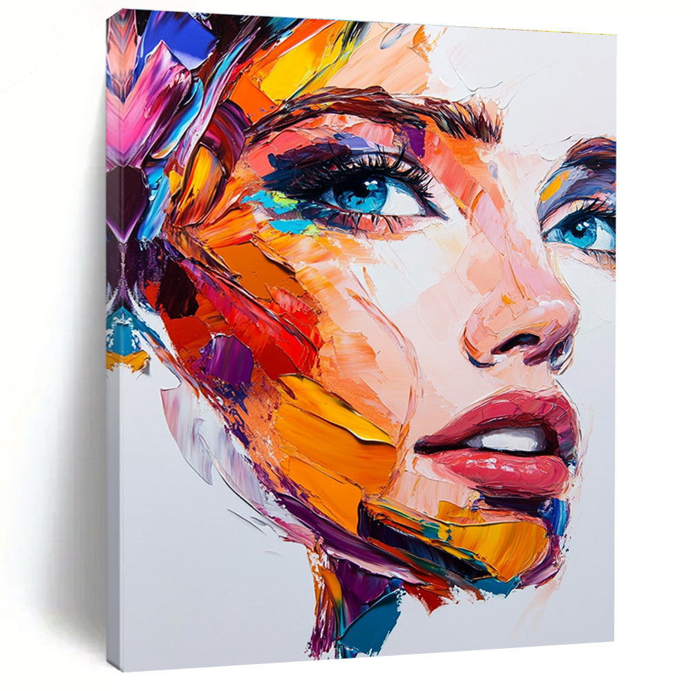 Colorful Face Painting Expressive Abstract Portrait GAB0323