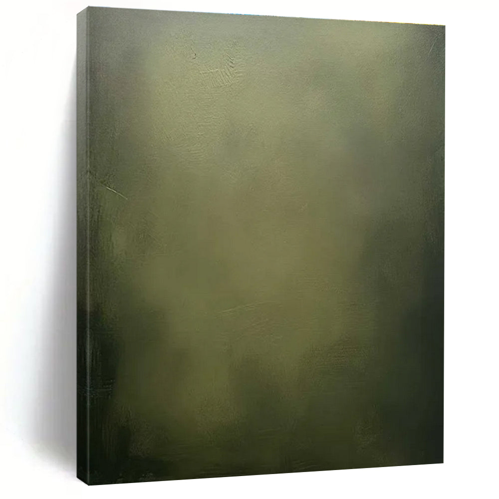 Muted Green Abstract Painting for Serene Spa Waiting Areas HENG486