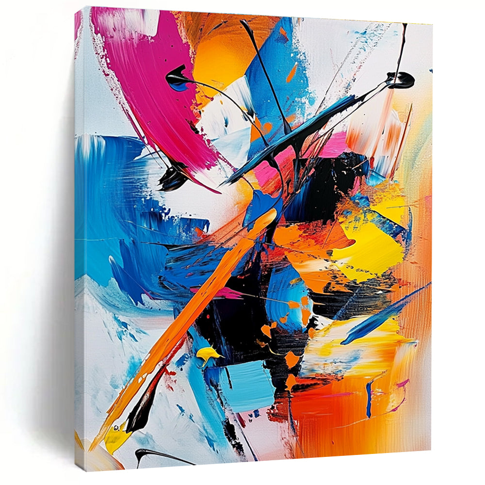 Colorful Dynamic Abstract Painting with Vivid Brushstrokes WINK640