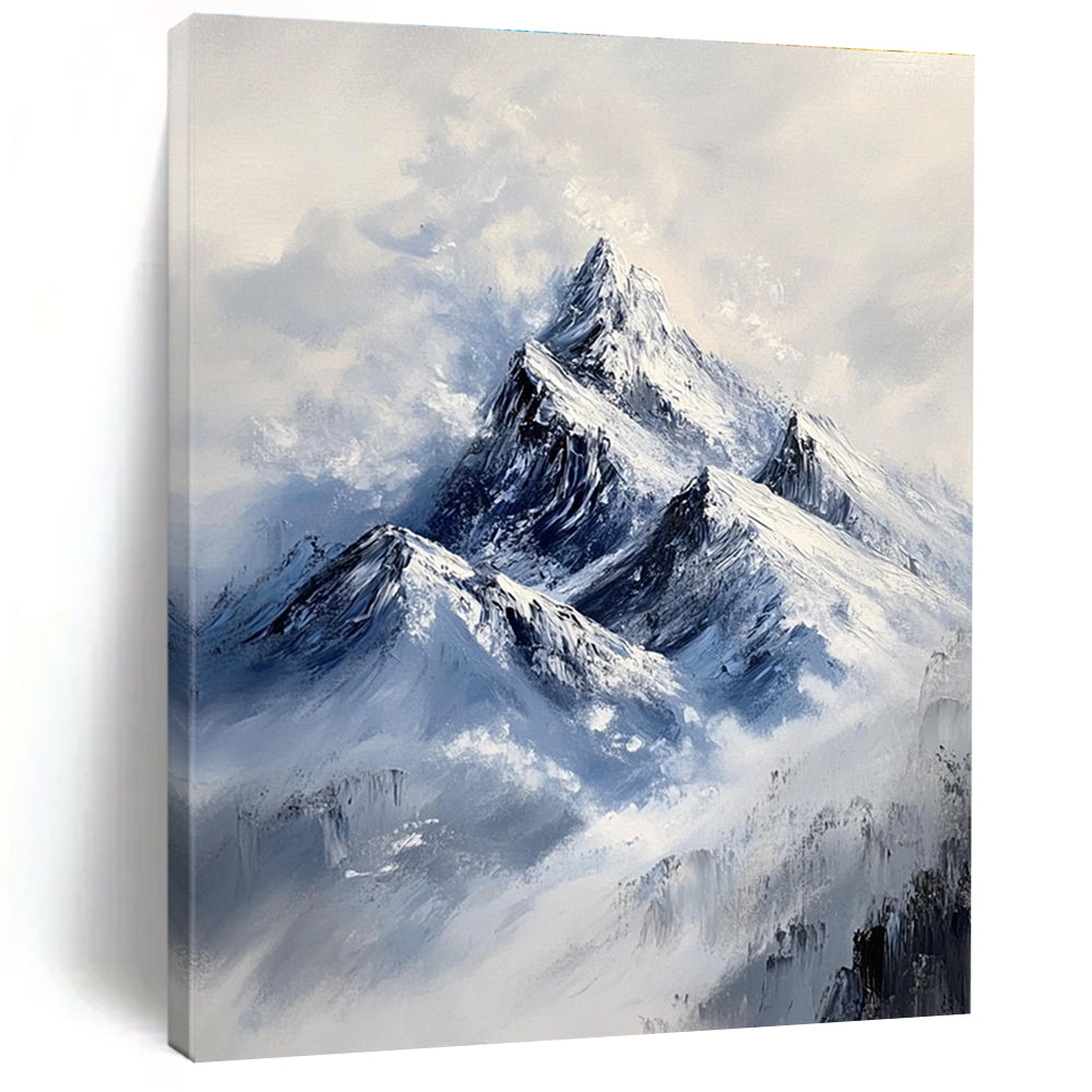 Snowy Mountain Peaks Majestic Landscape Abstract Painting GAB0329