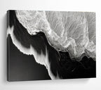 Black - White Wave Abstract Painting for Nautical - Themed Spaces YHT074