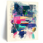 Musical Abstract Fusion Painting with Piano Motifs GAB0101