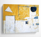 Yellow - Dominant Geometric Abstract Painting with Bright Cheerful Compositions ABS550