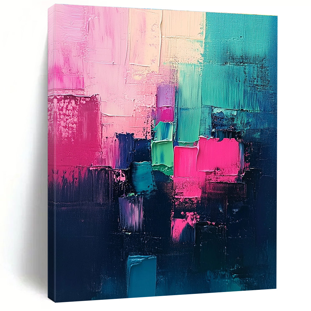 Colorful Block Abstract Painting with Vibrant Energy WINK461