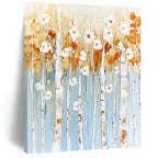 Floral Birch Tree Abstract Painting for Feminine Boudoirs GAB0754